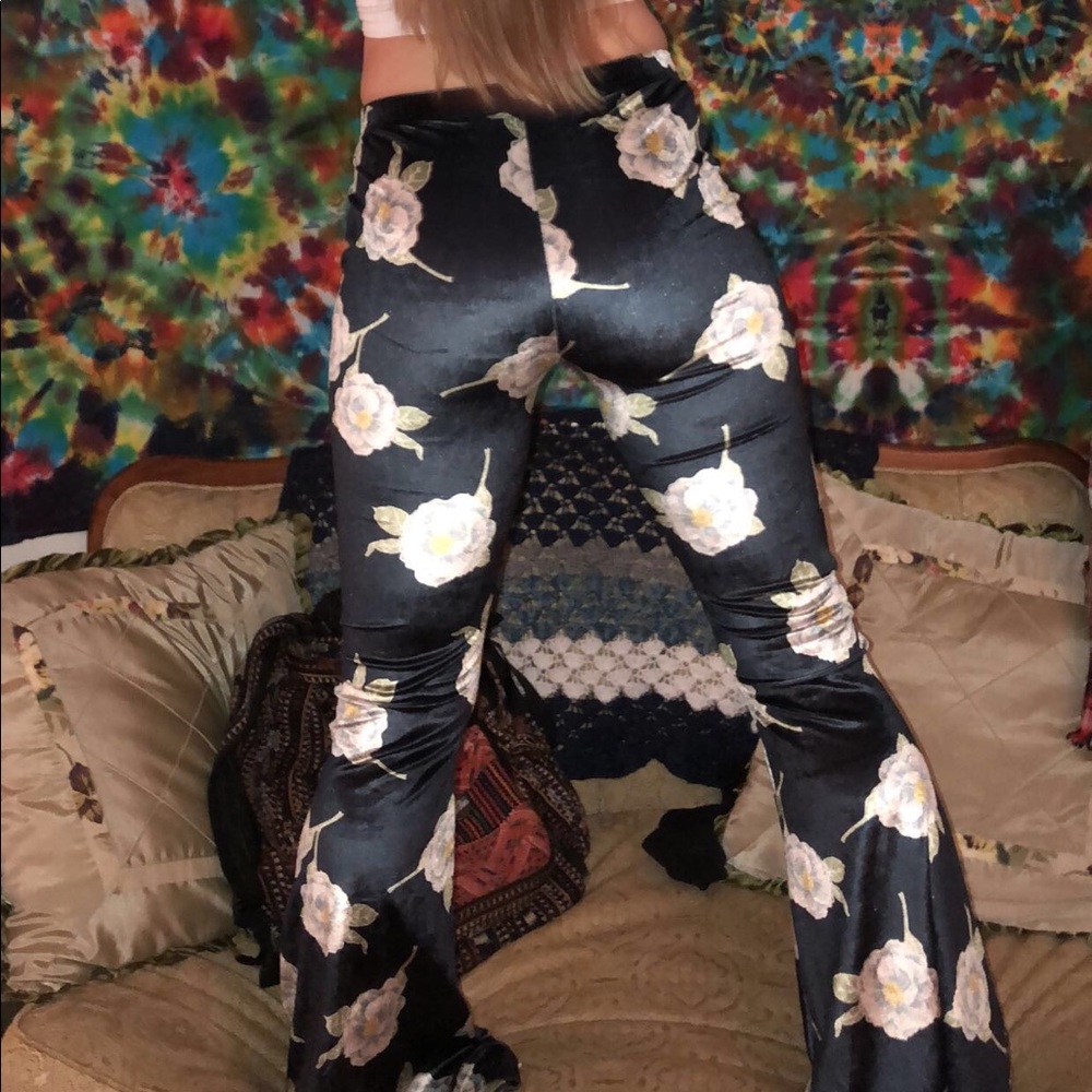 MinkPink Velvet Bellbottoms